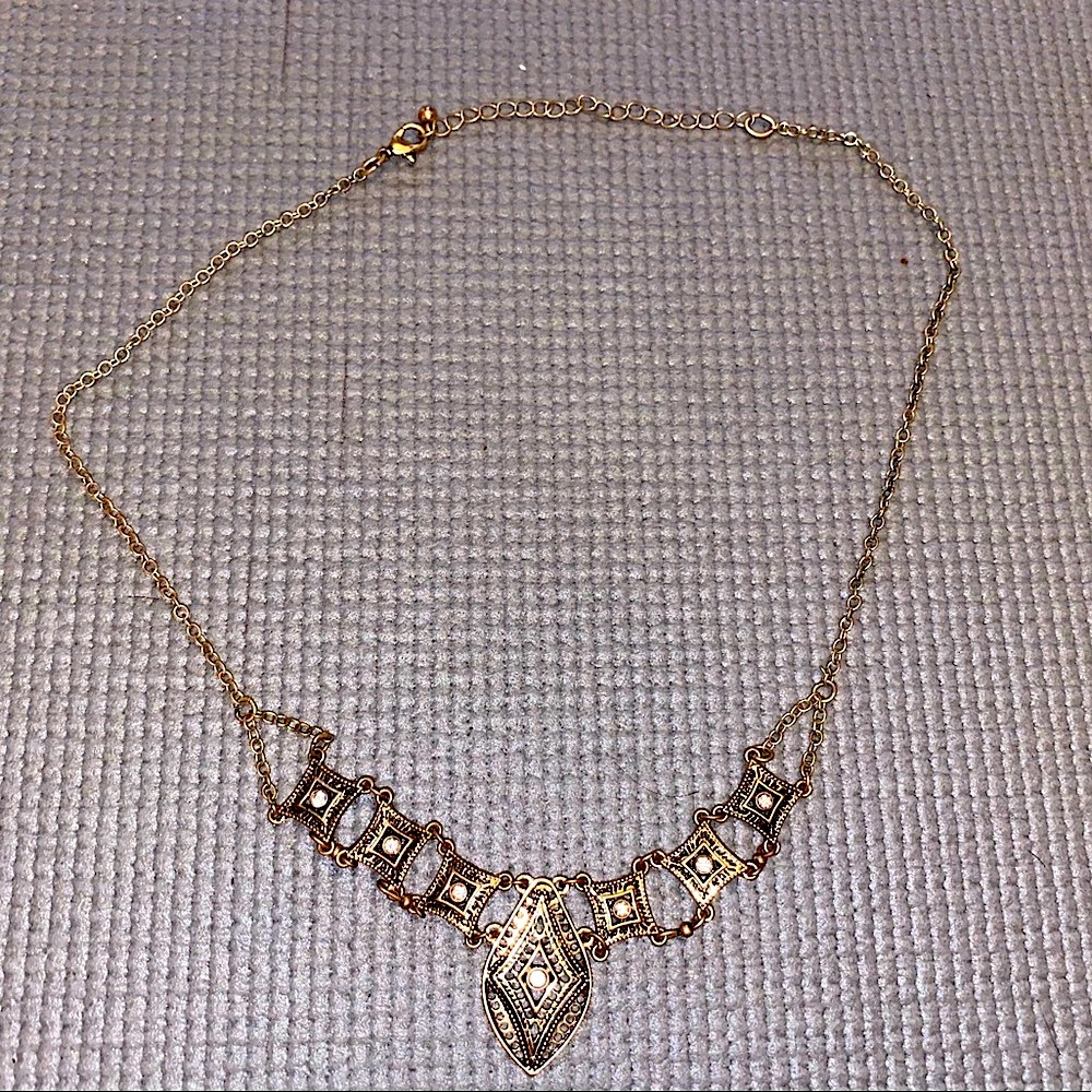 Gold Aztec Statement Necklace